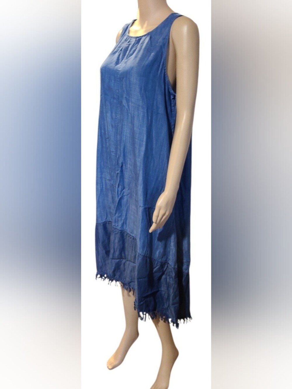 Crown & Ivy Denim Fringe DRESS - Picture 3 of 5